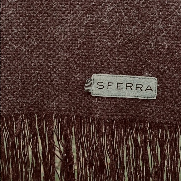 SFERRA Terzo Luxurious Brown Woven Throw Blanket Italy - Picture 2 of 4